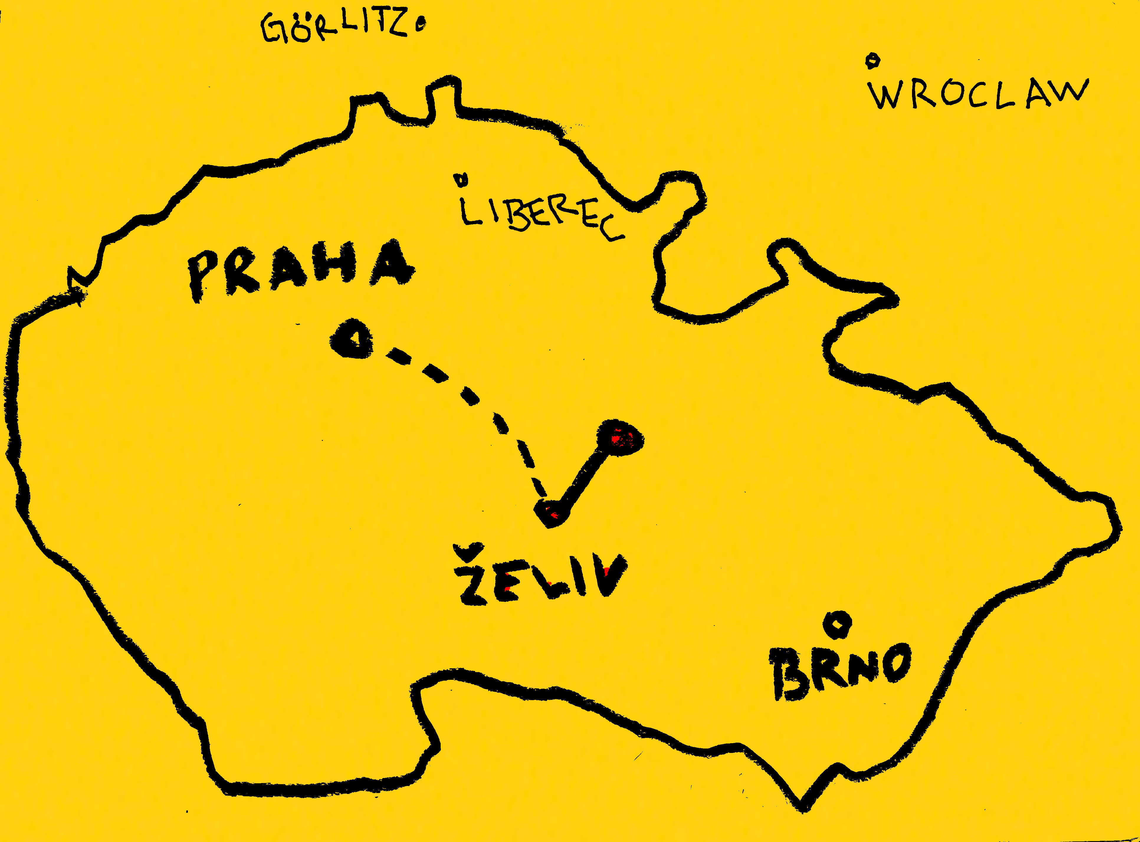 Hand-drawn illustration of directions