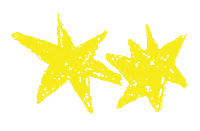 two hand-drawn stars
